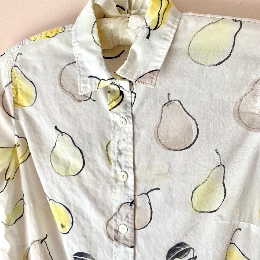 J. Crew "The Perfect Shirt" with Pear Print